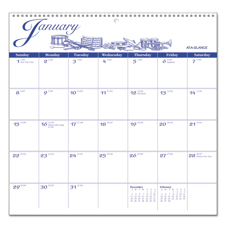 Picture of 12-Month Illustrator’s Edition Wall Calendar, 12 x 11 3/4, Illustrations
