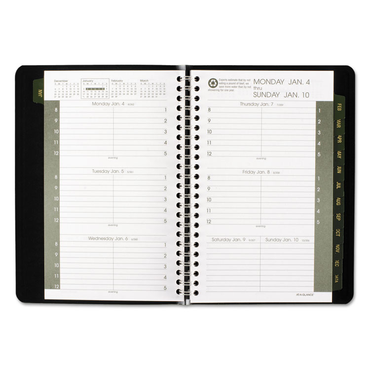 Picture of RECYCLED WEEKLY/MONTHLY APPOINTMENT BOOK, 4 7/8 X 8, BLACK, 2019