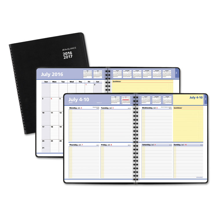 Picture of QuickNotes Weekly/Monthly Planner, 8 x 9 7/8, Black-2019