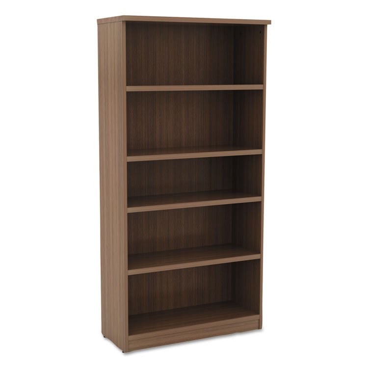 Picture of Alera Valencia Series Bookcase, Five-Shelf, 31 3/4w X 14d X 65h, Modern Walnut