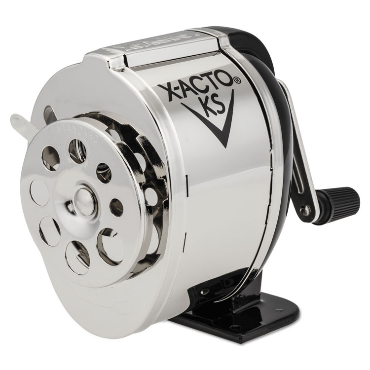 Picture of Ks Manual Classroom Pencil Sharpener, Counter/wall-Mount, Black/nickel-Plated
