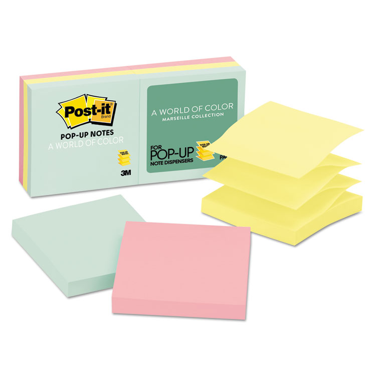 Picture of Original Pop-up Refill, 3 x 3, Assorted Marseille Colors, 100-Sheet, 6/Pack