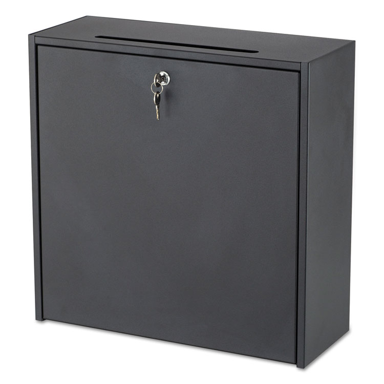 Picture of Wall-Mountable Interoffice Mailbox, 18w X 7d X 18h, Black