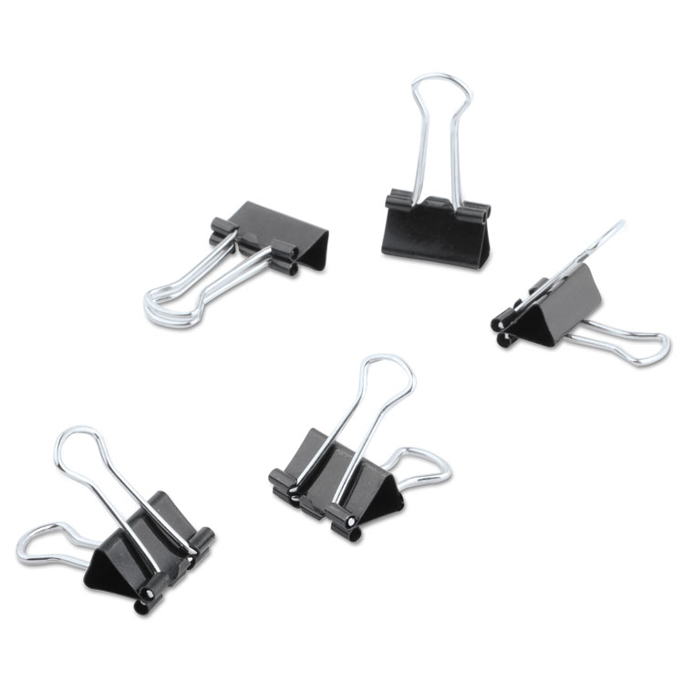 Picture of Mini Binder Clips, 1/4" Capacity, 1/2" Wide, Black, 60/pack