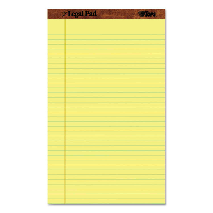 Picture of The Legal Pad Ruled Perf Pad, Legal/Wide, 8 1/2 x 14, Canary, 50 Sheets, Dozen