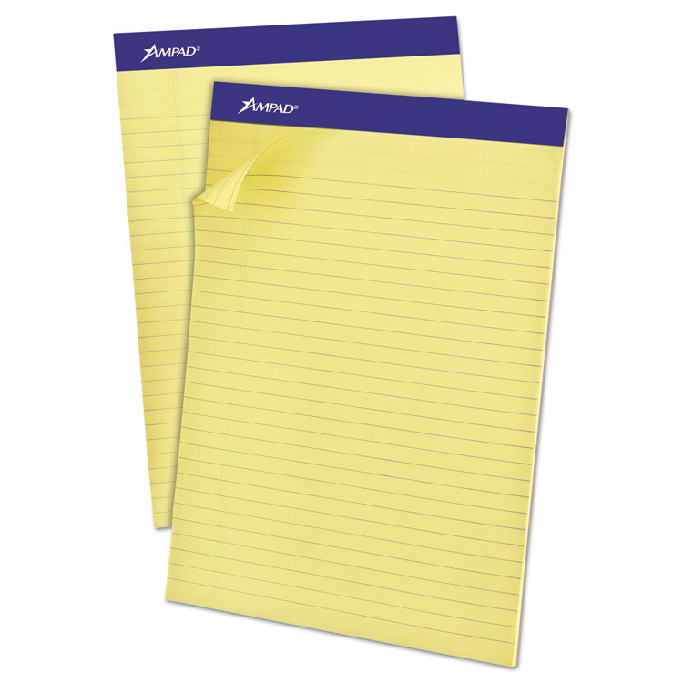 Picture of Recycled Writing Pads, 8 1/2 x 11 3/4, Canary, 50 Sheets, Dozen