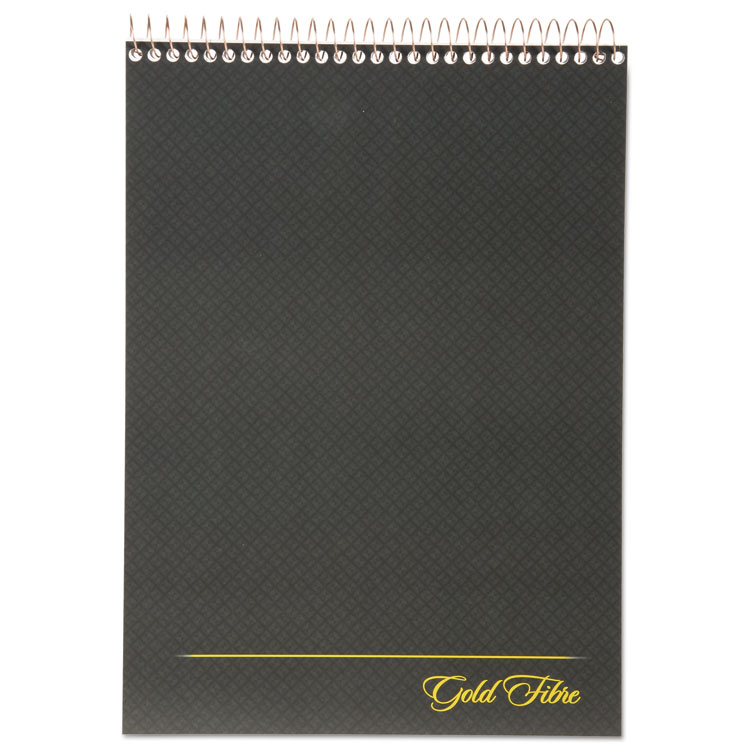 Picture of Gold Fibre Wirebound Writing Pad w/Cover, 8 1/2 x 11 3/4, White, Grey Cover