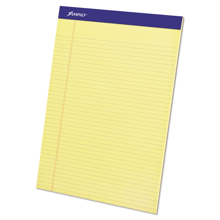 Picture of Perforated Writing Pad, 8 1/2 x 11 3/4, Canary, 50 Sheets, Dozen