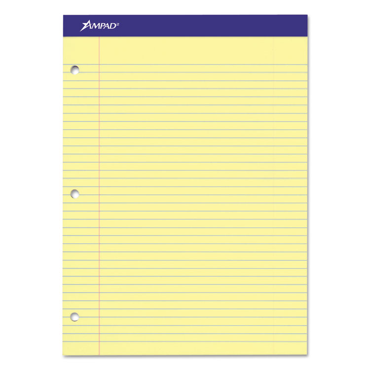 Picture of Double Sheets Pad, College/Medium, 8 1/2 x 11 3/4, Canary, 100 Sheets