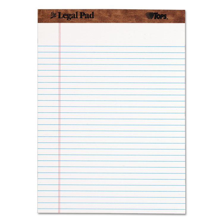 Picture of The Legal Pad Ruled Perforated Pads, 8 1/2 x 11 3/4, White, 50 Sheets, Dozen