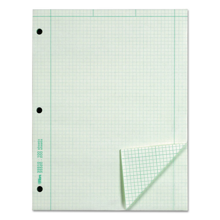Picture of Engineering Computation Pad, Grid to Edge, 8 1/2 x 11, Green, 100 Sheets