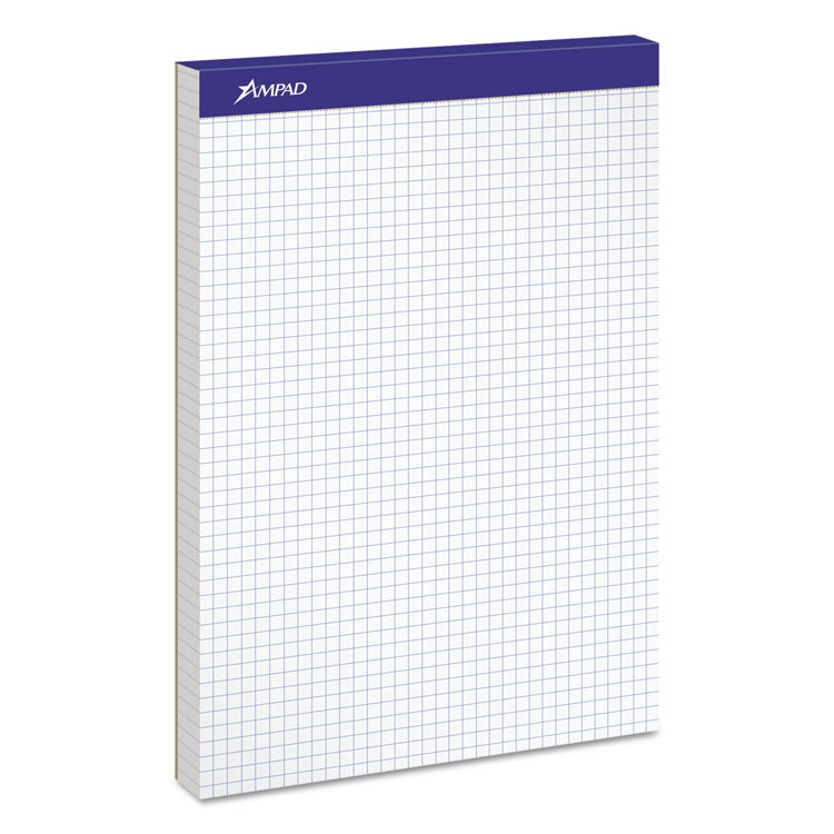 Picture of Quadrille Double Sheets Pad, 8 1/2 x 11 3/4, White, 100 Sheets