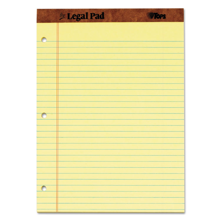 Picture of The Legal Pad Ruled Perf Pad, Legal/Wide, 11 3/4 x 8 1/2, Canary, 50 Sheets, DZ
