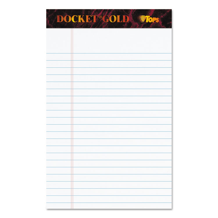 Picture of Docket Ruled Perforated Pads, Legal/Wide, 5 x 8, White, 50 Sheets, Dozen