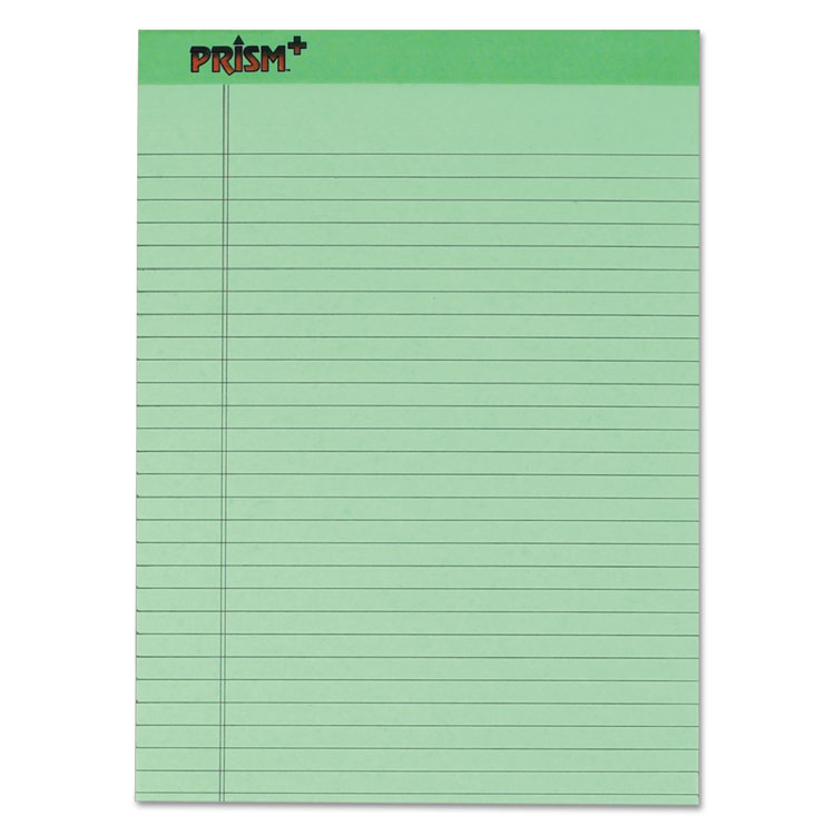 Picture of Prism Plus Colored Legal Pads, 8 1/2 x 11 3/4, Green, 50 Sheets, Dozen