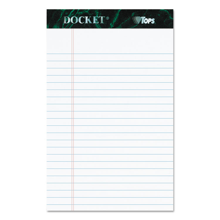 Picture of Docket Ruled Perforated Pads, Legal/Wide, 5 x 8, White, 50 Sheets, Dozen