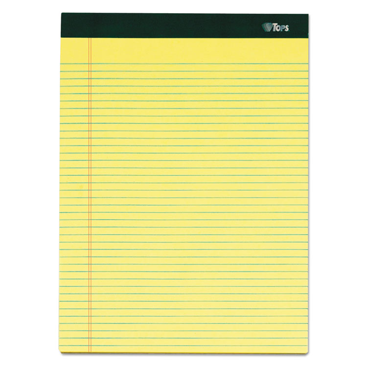 Picture of Double Docket Ruled Pads, 8 1/2 x 11 3/4, Canary, 100 Sheets, 6 Pads/Pack