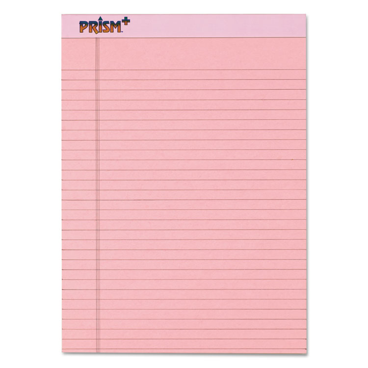 Picture of Prism Plus Colored Legal Pads, 8 1/2 x 11 3/4, Pink, 50 Sheets, Dozen