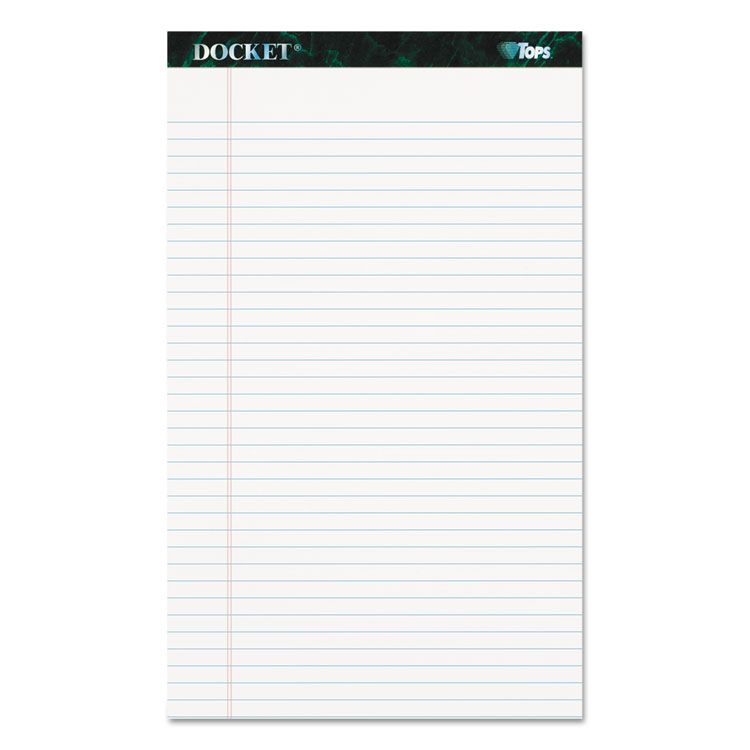 Picture of Docket Ruled Perforated Pads, 8 1/2 x 14, White, 50 Sheets, Dozen