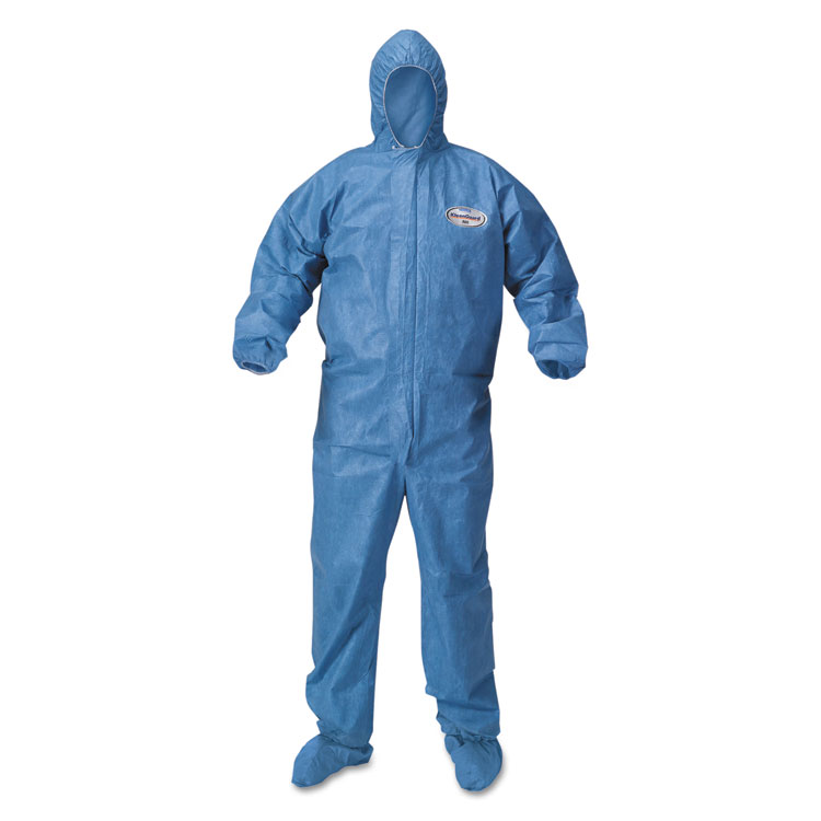 Picture of A60 Blood and Chemical Splash Protection Coveralls, X-Large, Blue, 24/Carton