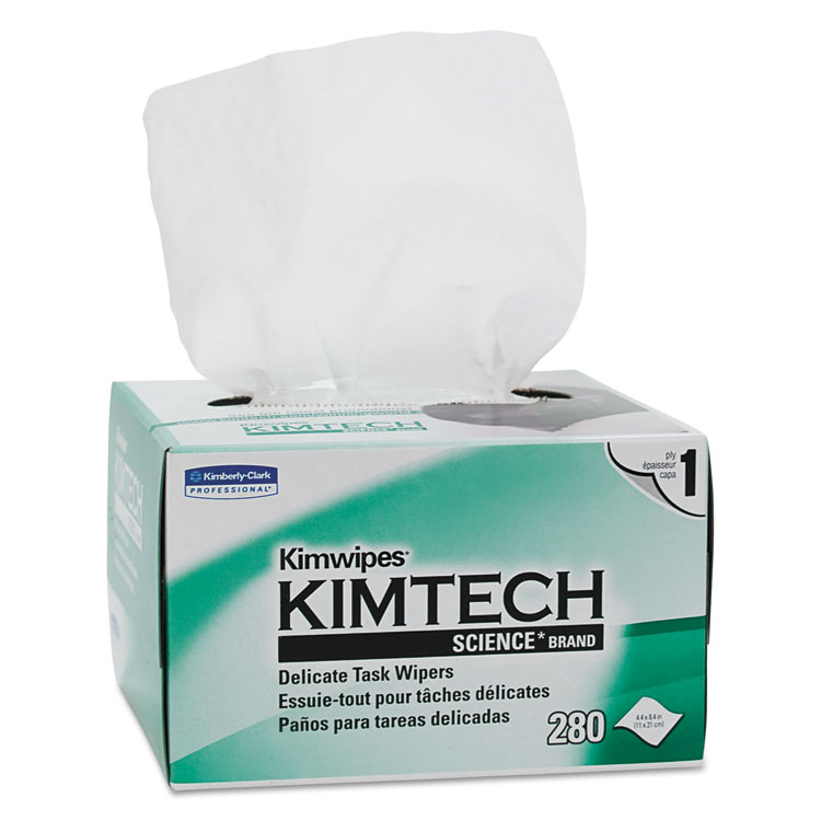 Picture of KIMWIPES, Delicate Task Wipers, 1-Ply, 4 2/5 x 8 2/5, 280/Box