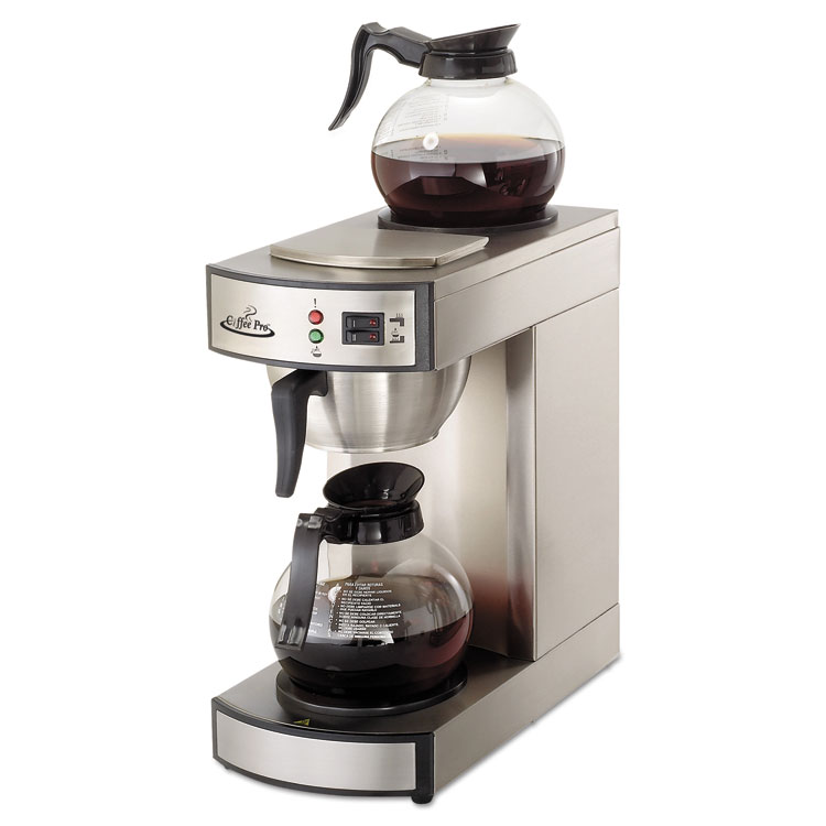 Picture of Two-Burner Institutional Coffeemaker,10/12 Cup, Stainless Steel,8.75x14.75x15.25