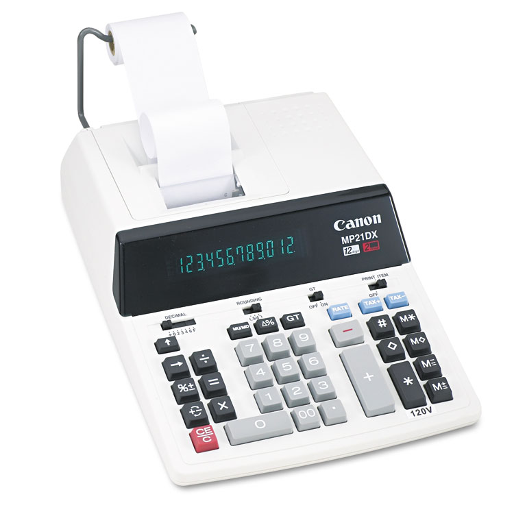 Picture of MP21DX 12-Digit Ribbon Printing Calculator, Black/Red Print, 3.5 Lines/Sec