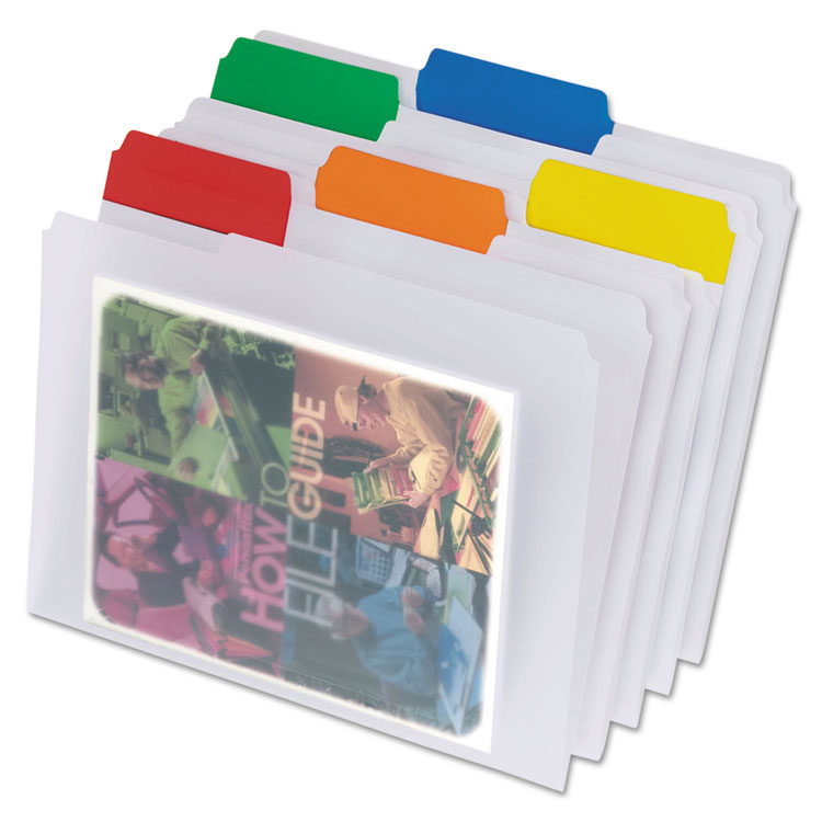 Picture of EasyView Poly File Folders, 1/3 Cut Top Tab, Letter, Clear, 25/Box