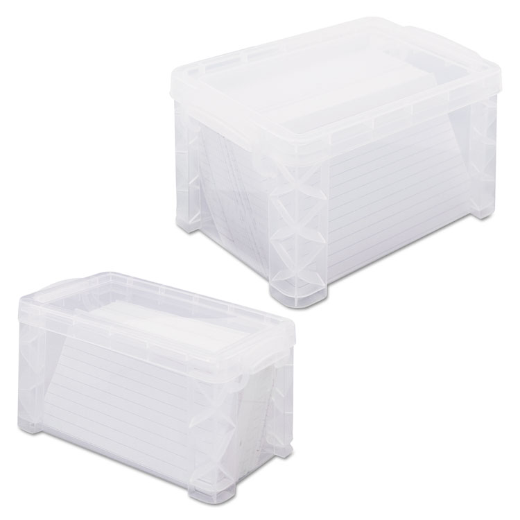 Picture of Super Stacker Storage Boxes, Hold 400 3 x 5 Cards, Plastic, Clear