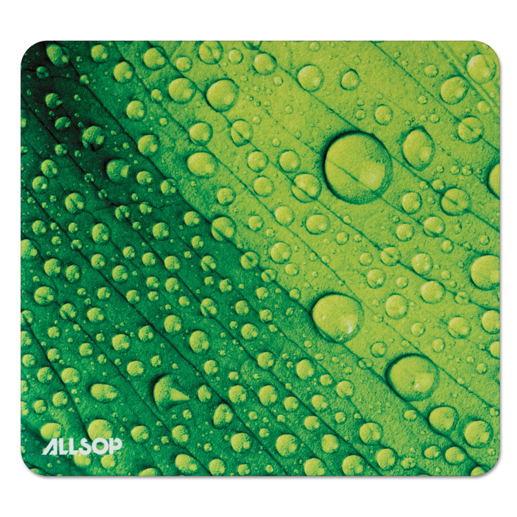 Picture of Naturesmart Mouse Pad, Leaf Raindrop, 8 1/2 X 8 X 1/10