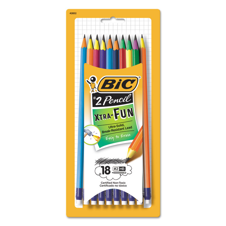 Picture of #2 Pencil Xtra Fun, 0.7 Mm, Assorted Two-Tone Barrel Colors, 18/pack