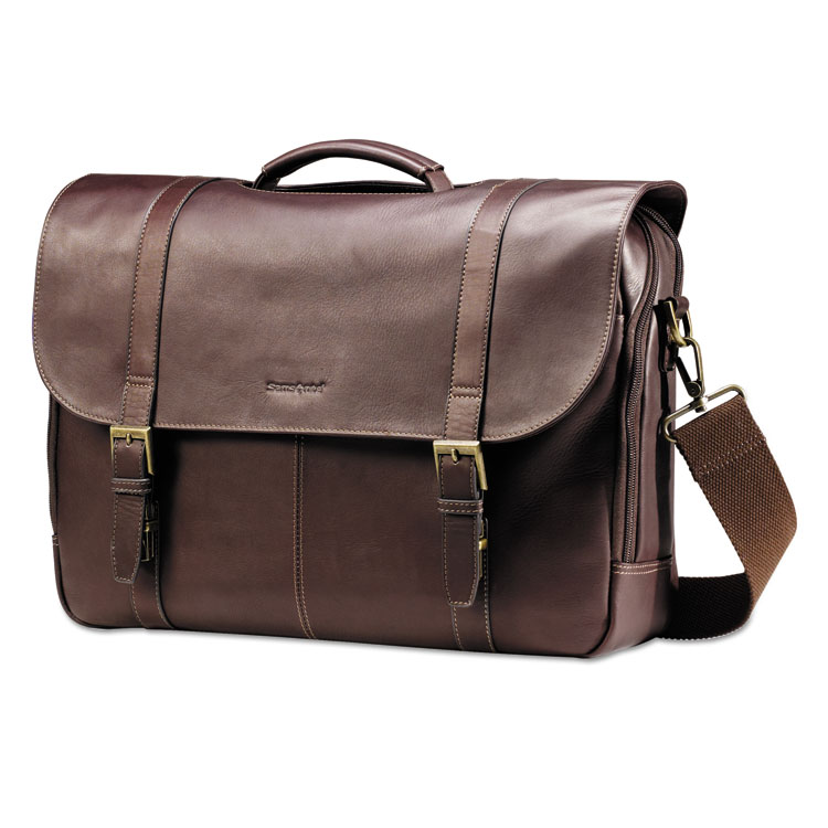 Picture of Leather Flapover Case, 16 X 6 X 13, Brown