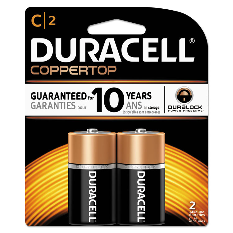 Picture of CopperTop Alkaline Batteries with Duralock Power Preserve Technology, C, 2/Pk