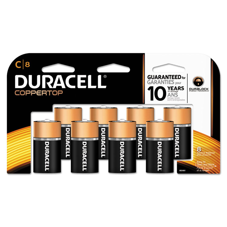 Picture of CopperTop Alkaline Batteries with Duralock Power Preserve Technology, C, 8/Pk