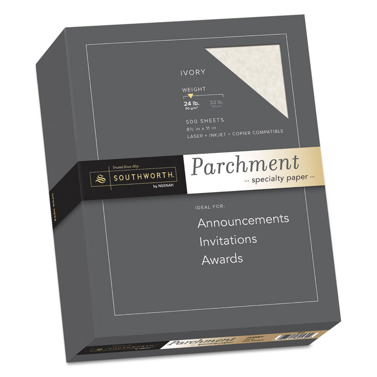 Picture of Parchment Specialty Paper, Ivory, 24lb, 8 1/2 x 11, 500 Sheets