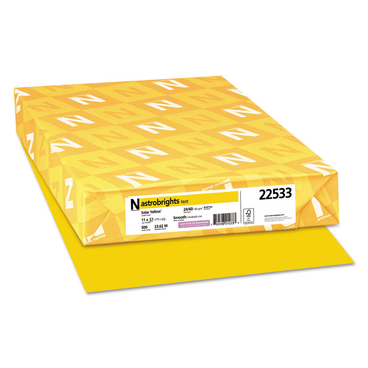 Picture of Color Paper, 24lb, 11 x 17, Solar Yellow, 500 Sheets