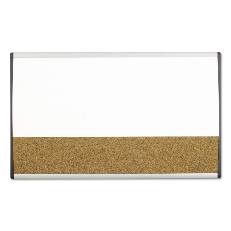Picture of Magnetic Dry-Erase/Cork Board, 18 x 30, White Surface, Silver Aluminum Frame