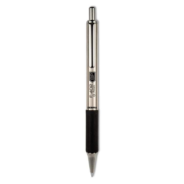 Zebra 27110 F-301 Ballpoint Retractable Pen, Black Ink, Fine