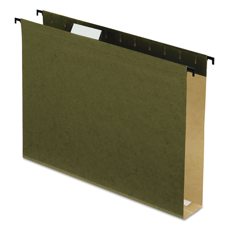 Picture of Poly Laminate Hanging Folders, 1/5 Tab, 2" Expansion, Letter, Green, 20/Box