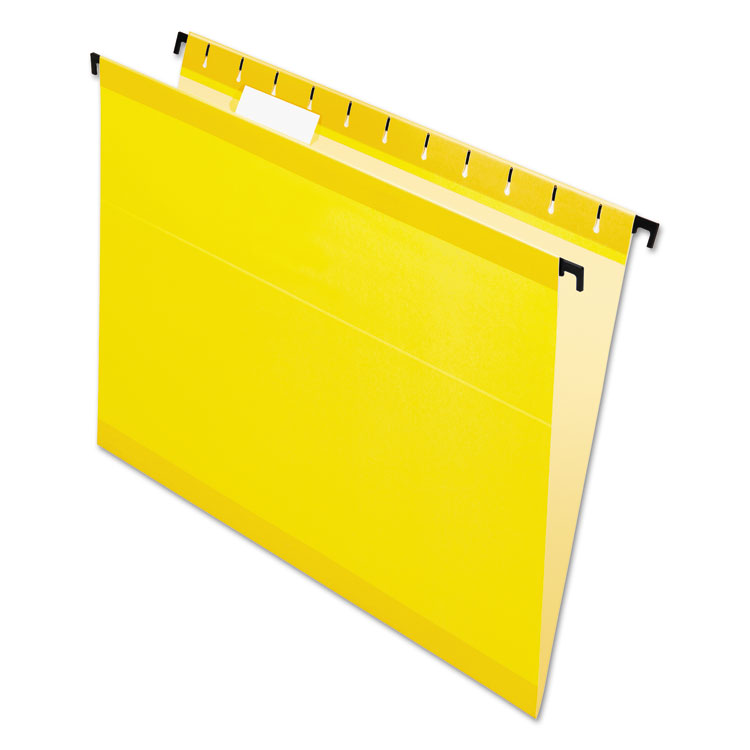 Picture of Poly Laminate Hanging Folders, Letter, 1/5 Tab, Yellow, 20/Box