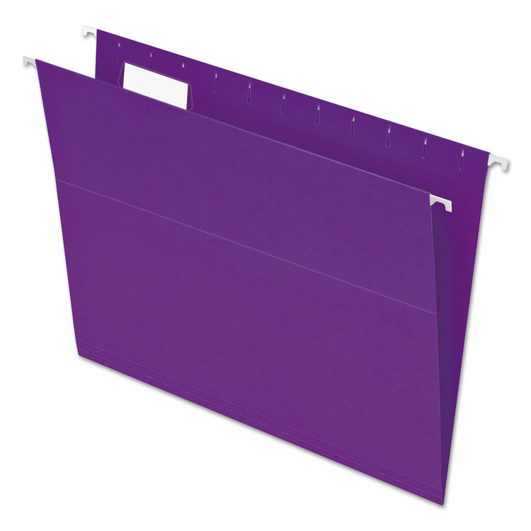 Picture of Colored Hanging Folders, 1/5 Tab, Letter, Violet, 25/Box