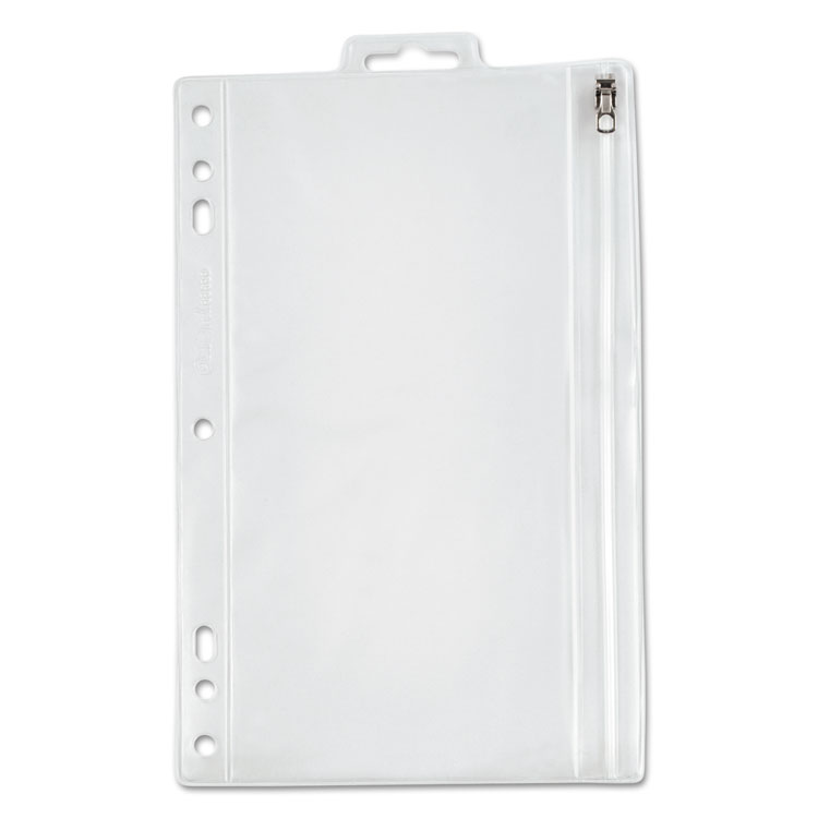 Picture of Zippered Ring Binder Pocket, 9 1/2 x 6, Clear