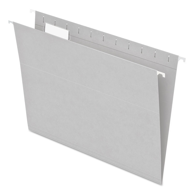 Picture of Colored Hanging Folders, 1/5 Tab, Letter, Gray, 25/Box