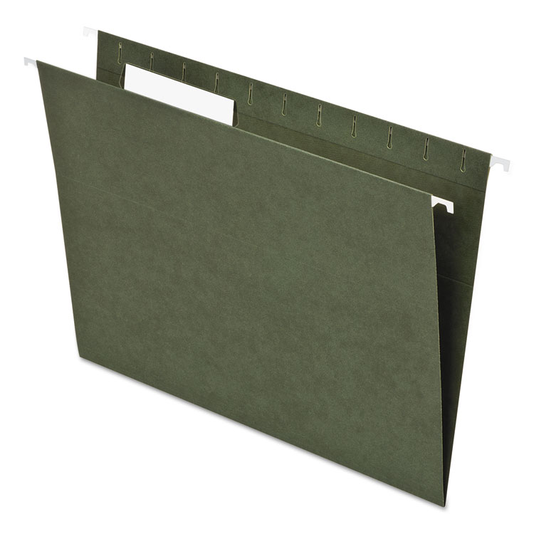 Picture of Standard Green Hanging Folders, 1/3 Tab, Letter, 25/Box