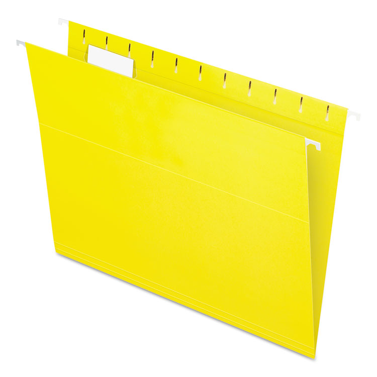 Picture of Colored Hanging Folders, 1/5 Tab, Letter, Yellow, 25/Box