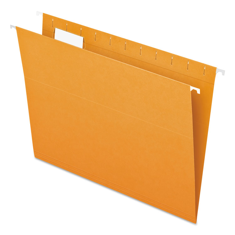 Picture of Colored Hanging Folders, 1/5 Tab, Letter, Orange, 25/Box