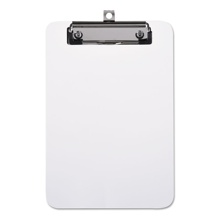 Picture of Plastic Clipboard With Low Profile Clip, 1/2" Capacity, Holds 5 X 8, Clear