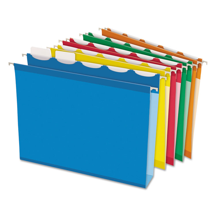Picture of Ready-Tab Hanging File Folders, 2" Capacity, 1/5 Tab, Letter, Assorted, 20/Box