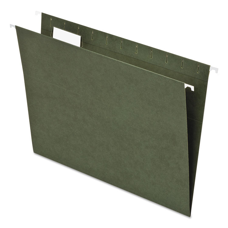 Picture of Standard Green Hanging Folders, 1/5 Tab, Letter, 25/Box