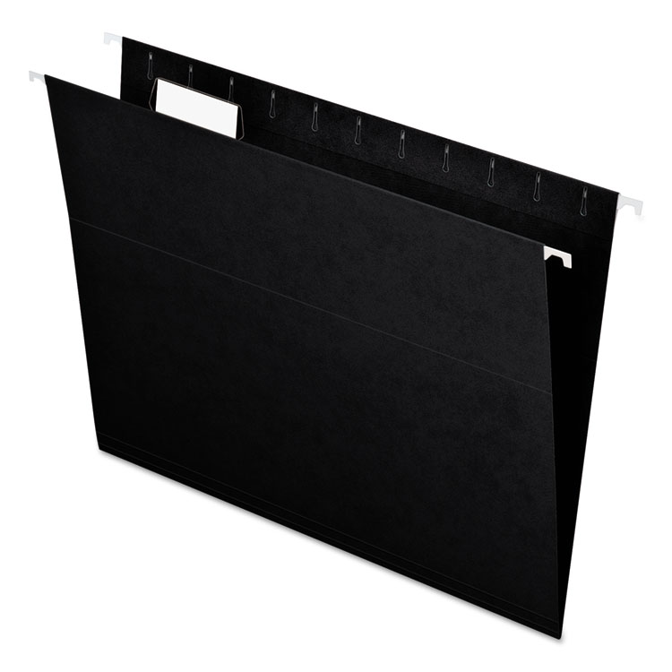 Picture of Colored Hanging Folders, 1/5 Tab, Letter, Black, 25/Box